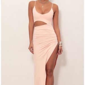 Ella Suede Cutout Maxi Dress